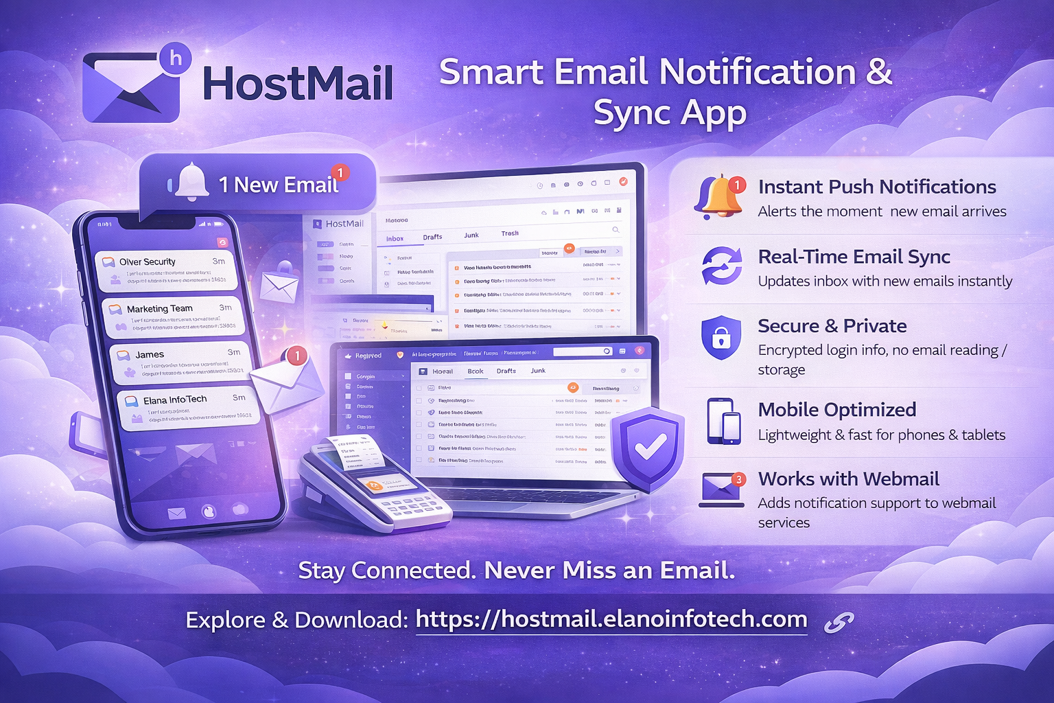 Hostmail - Email Notification Mobile App
