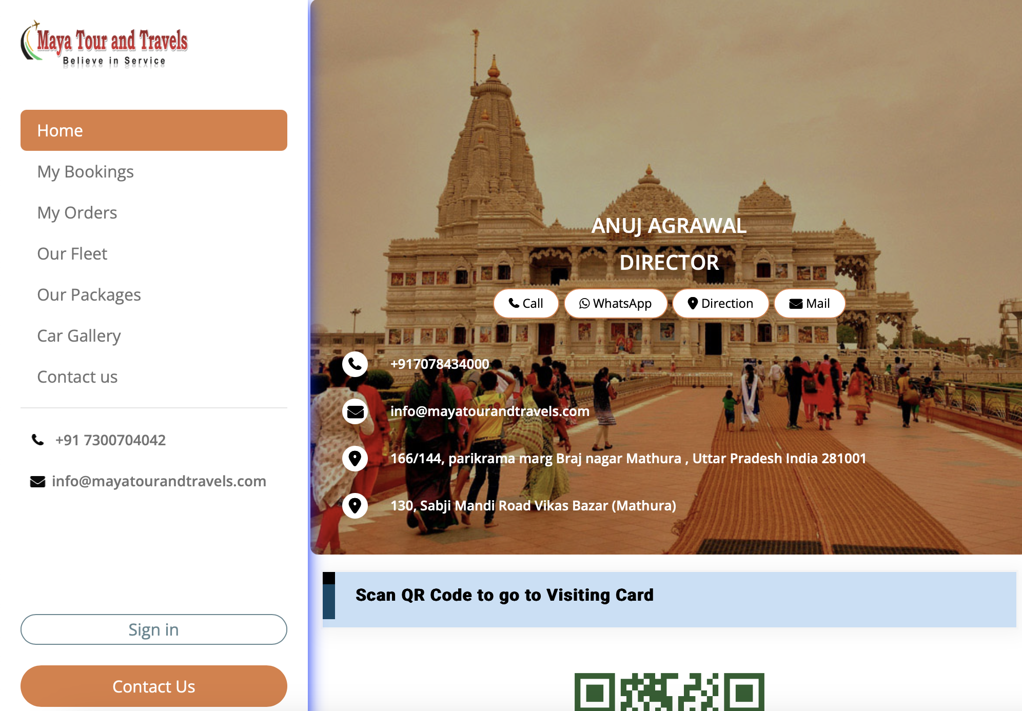 Maya Tour & Travels - Custom Travel Agency ERP Software Dashboard