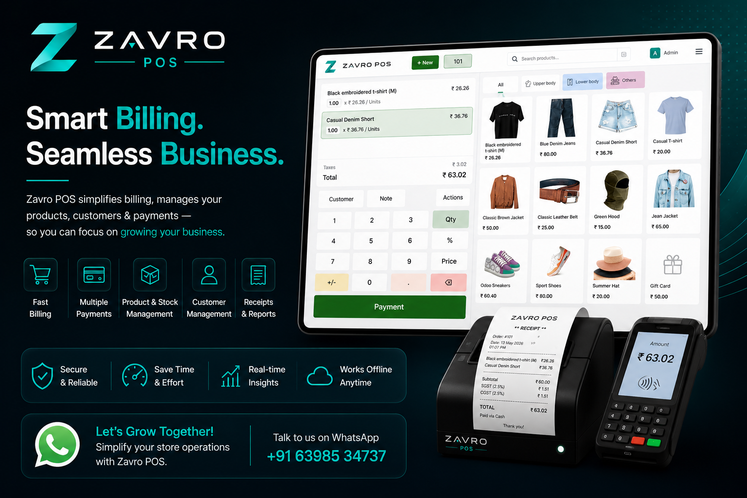 Zavro POS - Smart billing inventory payment and receipt management software